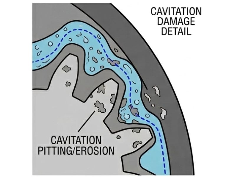 Cavitation Damage on Gear Pump Components - Pitted Gear Teeth