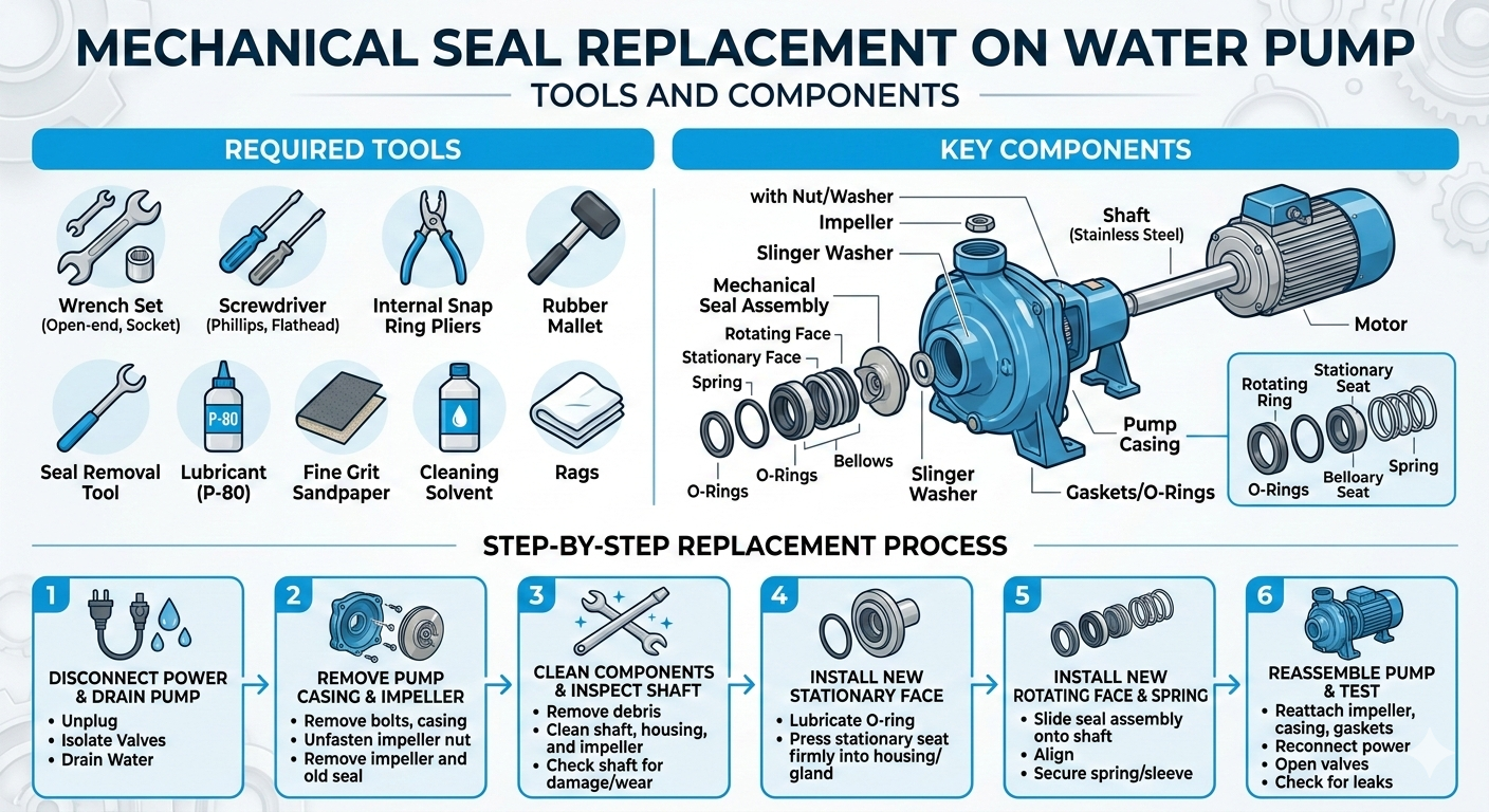 Mechanical Seal Replacement on Water Pump - Tools and Components